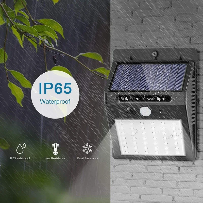 Solar Light Outdoor 20 LED Wall Lamp Human Body Sensor 3 Mode Waterproof Garden Decor Street Lights Sunlight Powered